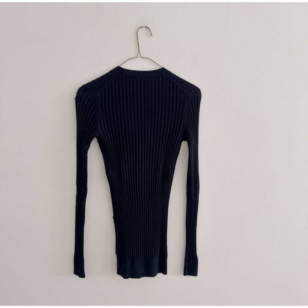 VINCE Rib Skinny Cashmere Cardigan Coastal Blue | XS - Picture 7 of 11